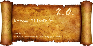 Korom Olivér névjegykártya