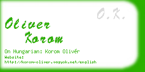 oliver korom business card